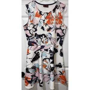 Isle by Melis Kozan Womens Sz M Sleeveless Floral Print Sheath Dress Artsy Boho